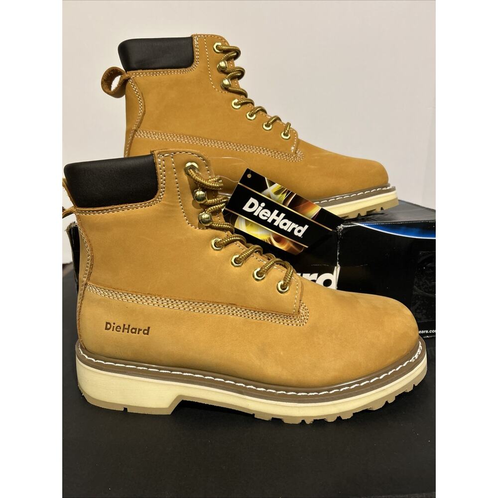 DieHard 86994 Men's Brown Lace-Up Work Boots Slip Resistant SR Size 10M NEW BOX